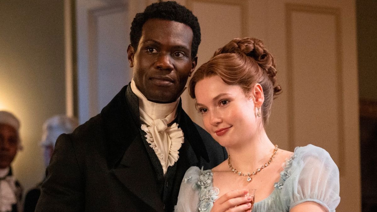 Lord John Stirling, comte de Kilmartin et Francesca dans la série La Chronique des Bridgerton